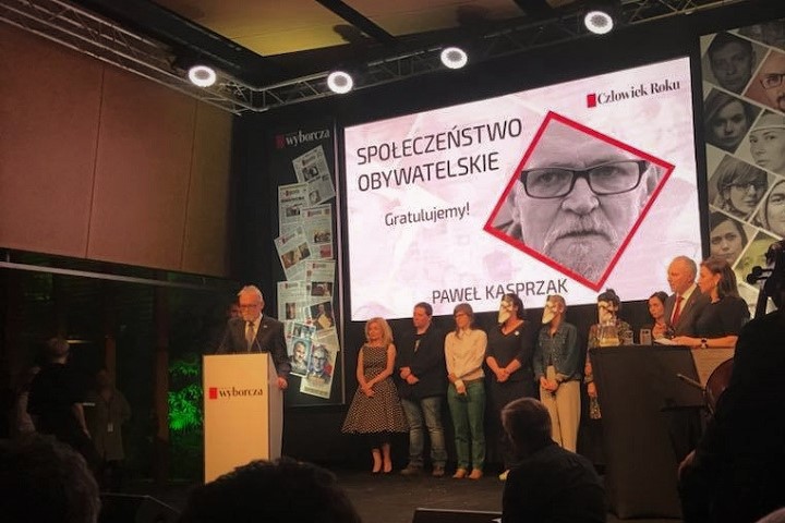 Paweł Kasprzak na gali Człowiek Roku Gazety Wyborczej